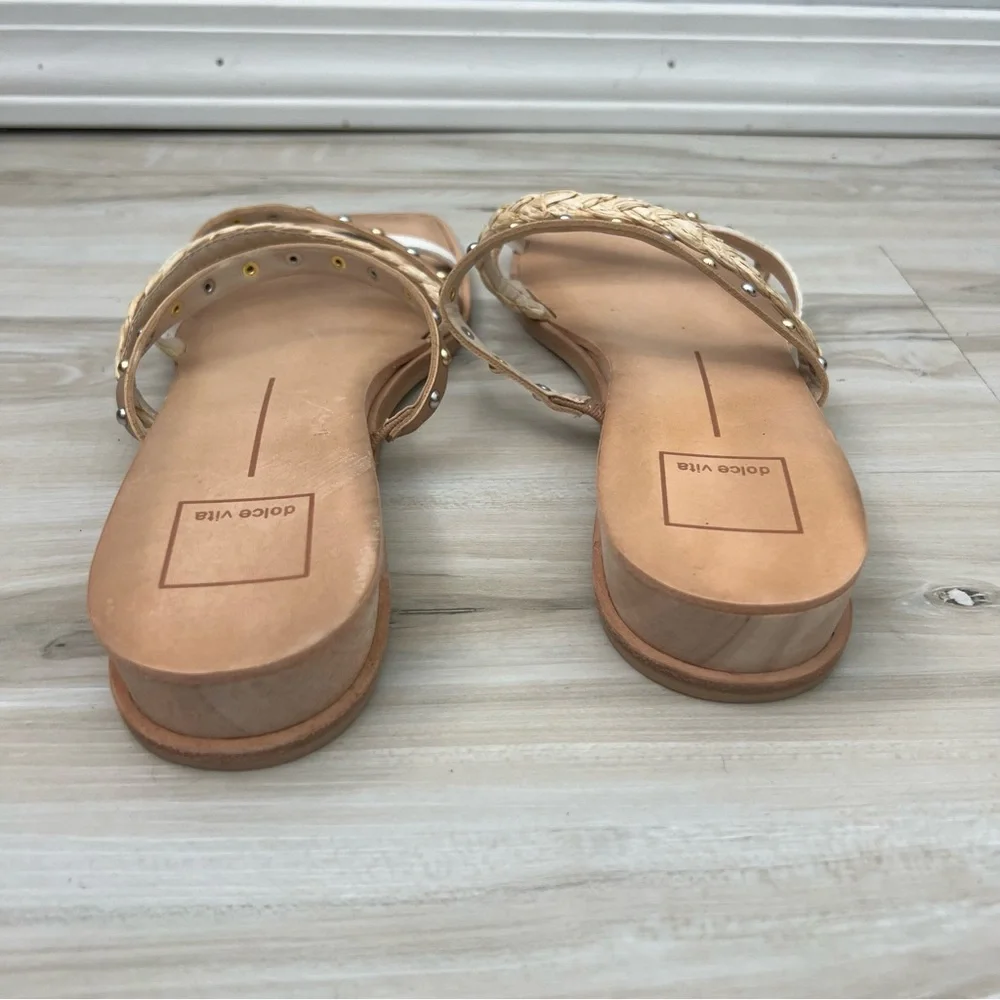 Dolce Vita Tan and White Studded Sandals